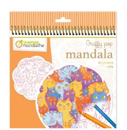 GRAFFY POP MANDALA - AVENUE MANDARINE - PÊLE MÊLE CHATS (LIVRE)